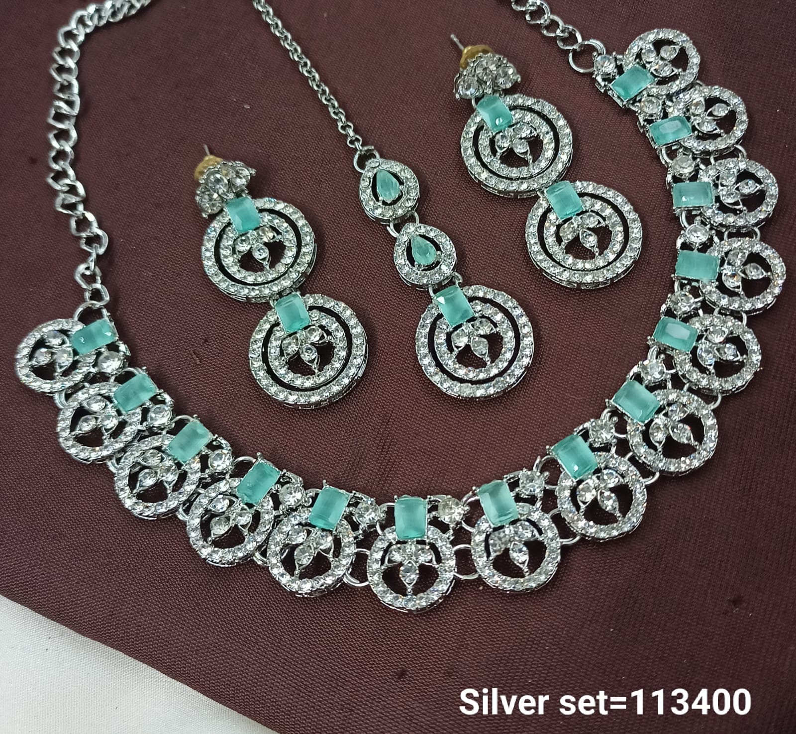 Elegant Silver Necklace and Earring Set – Bridal & Party Jewelry - Lucentemarket